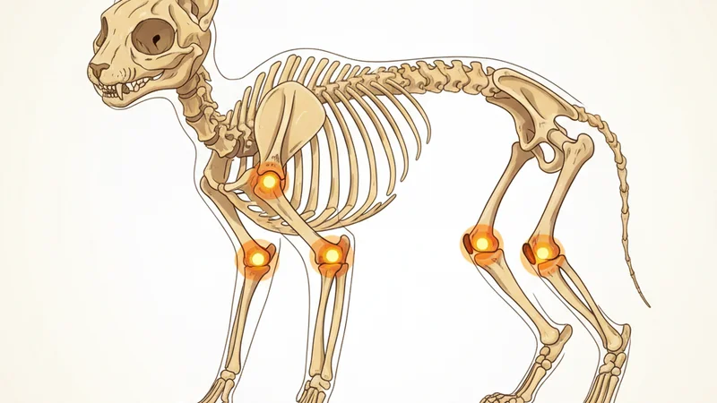 老貓退化性關節炎常見受影響關節示意圖