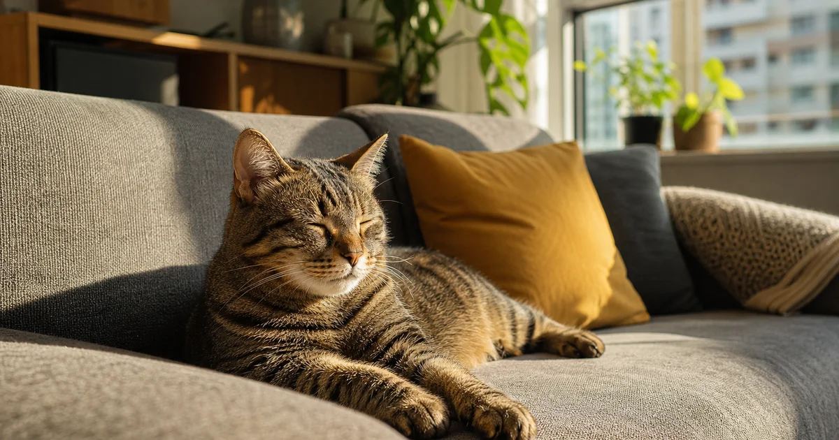 A cat relaxing in a Singapore HDB flat