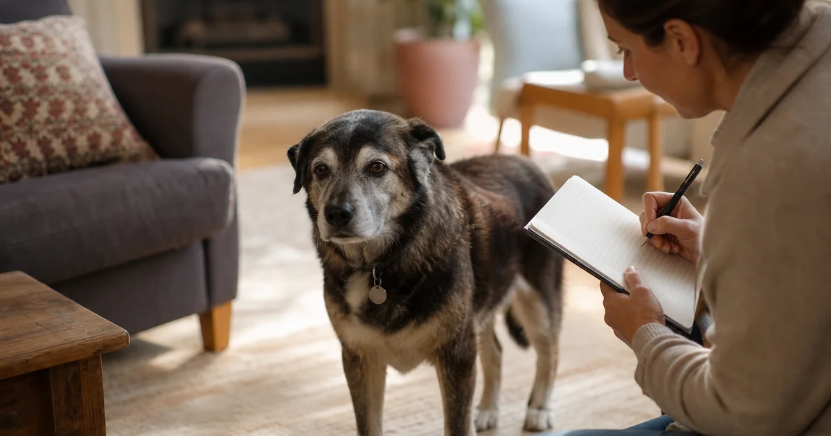 老狗失智症狀:年長犬在家中迷路停住,飼主記錄行為變化