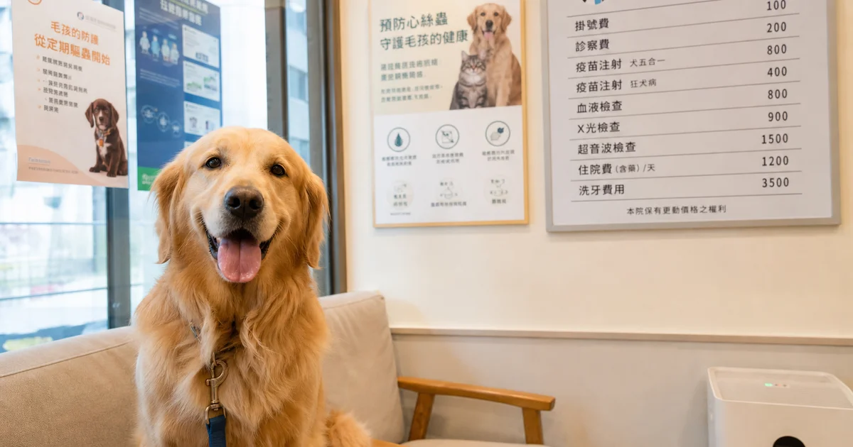 Dog heartworm test cost illustration at Taiwan vet clinic