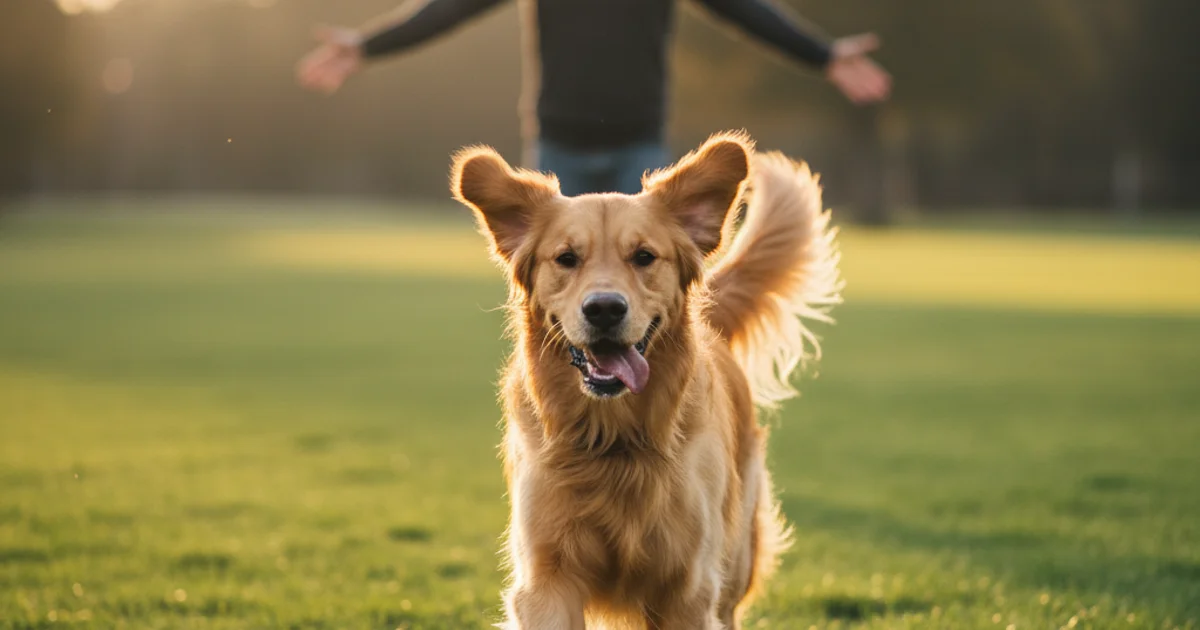狗狗在公園快樂奔跑,飼主在旁守護