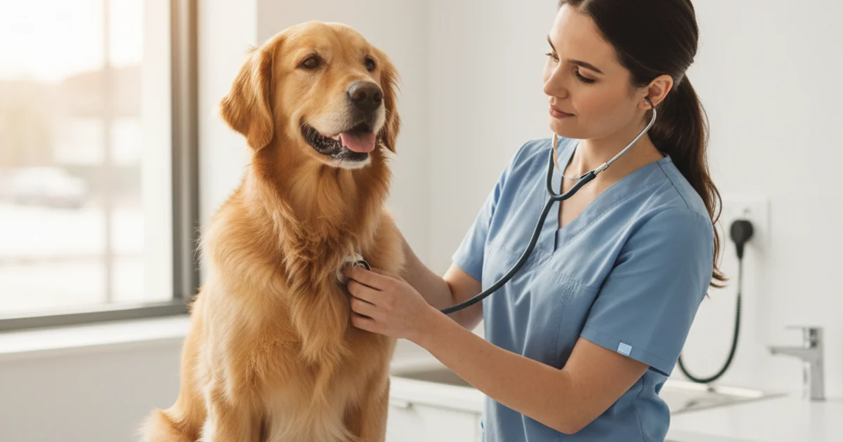 狗狗在動物醫院接受結紮術前評估
