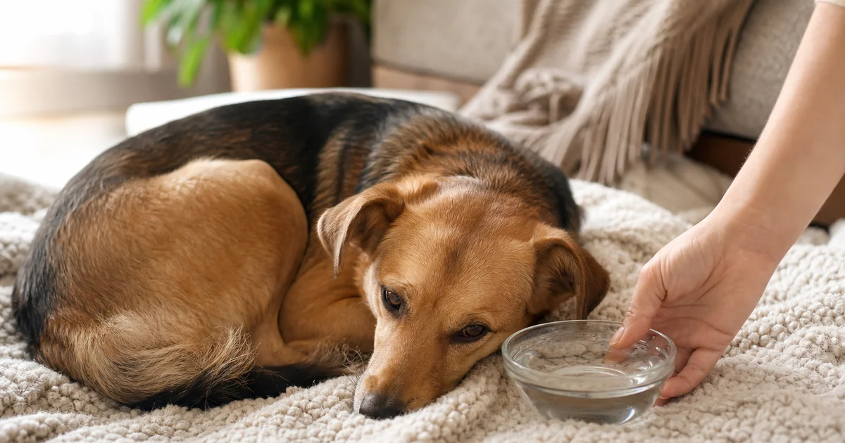 狗狗胰臟炎居家照護,飼主給予少量水分
