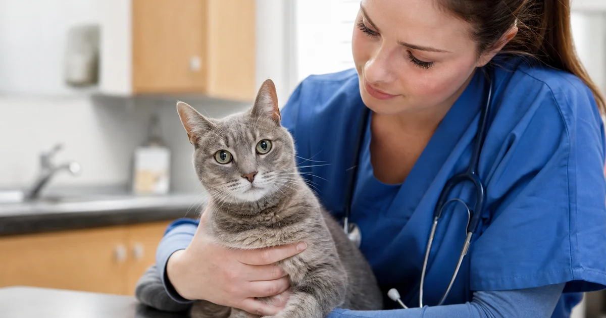 A cat at a Canadian veterinary clinic