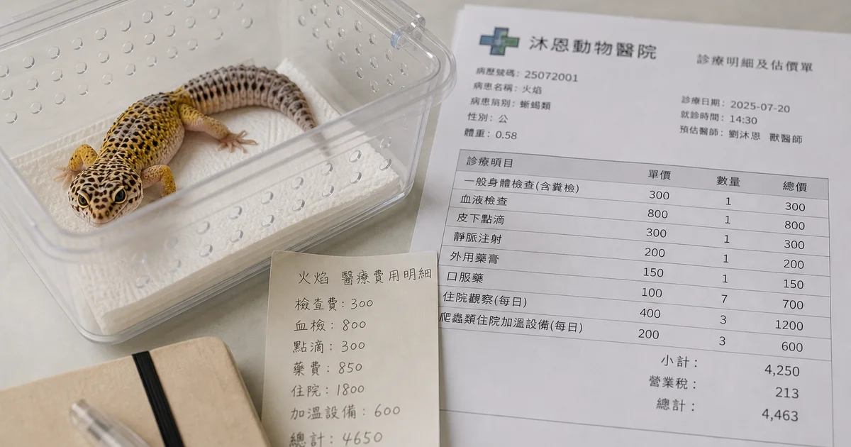 守宮看病費用指南:豹紋守宮外出就醫準備與費用筆記