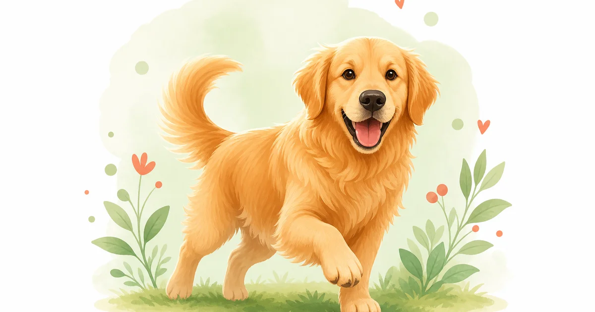 黃金獵犬在公園奔跑
