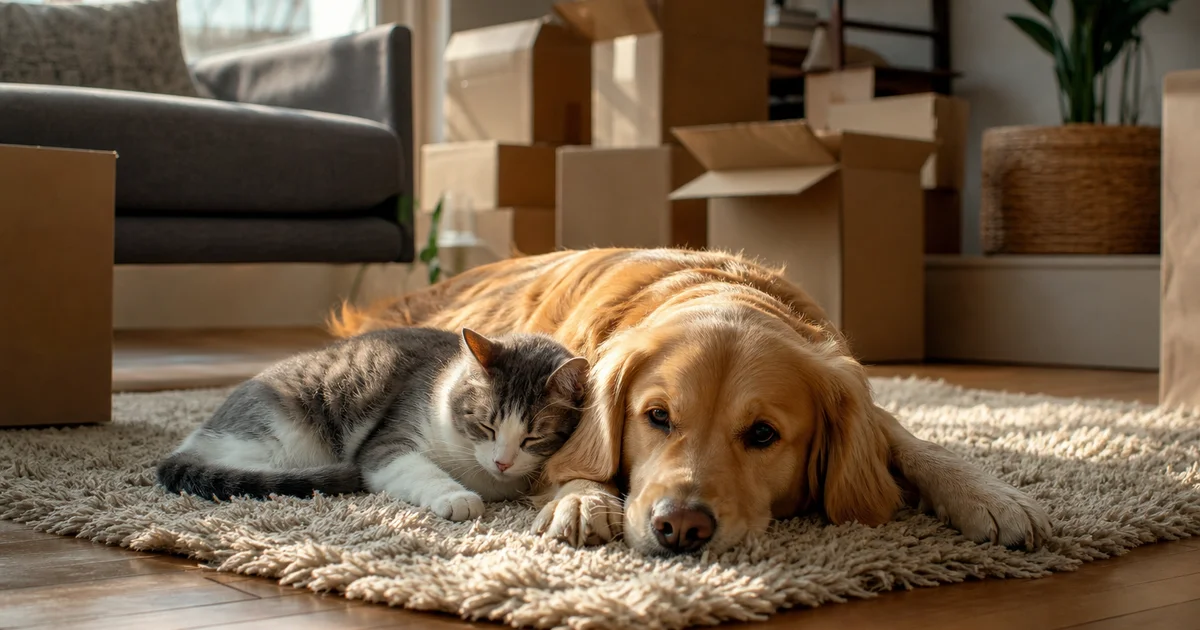 A dog and cat in a Canadian rental home
