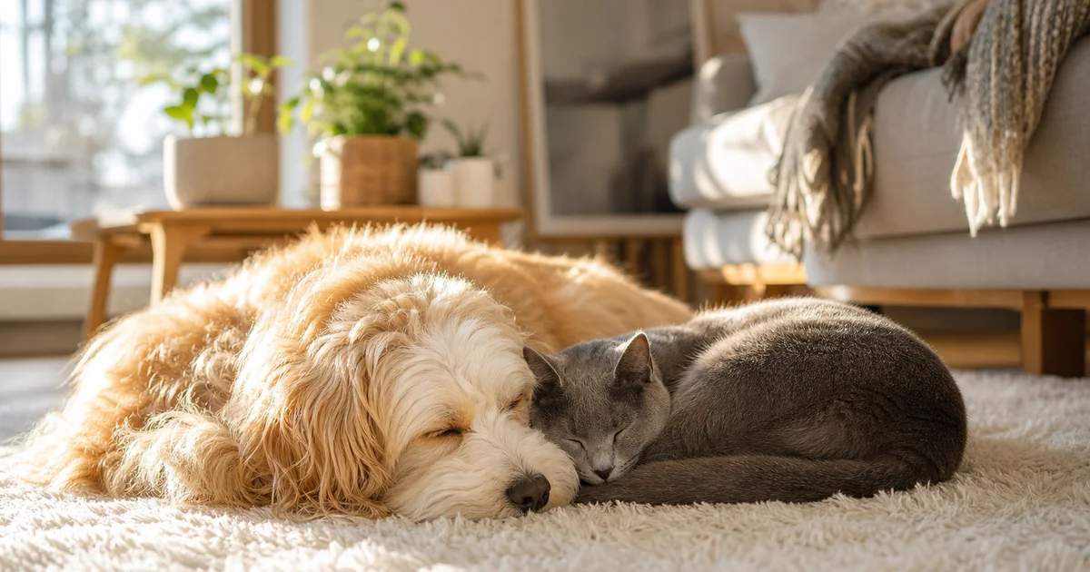 A dog and cat in a New Zealand rental home