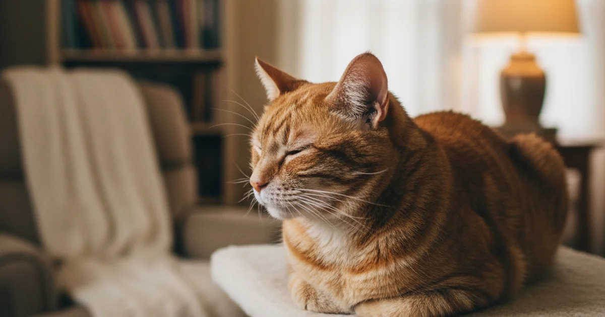 老貓在低矮貓跳台休息,退化性關節炎照護